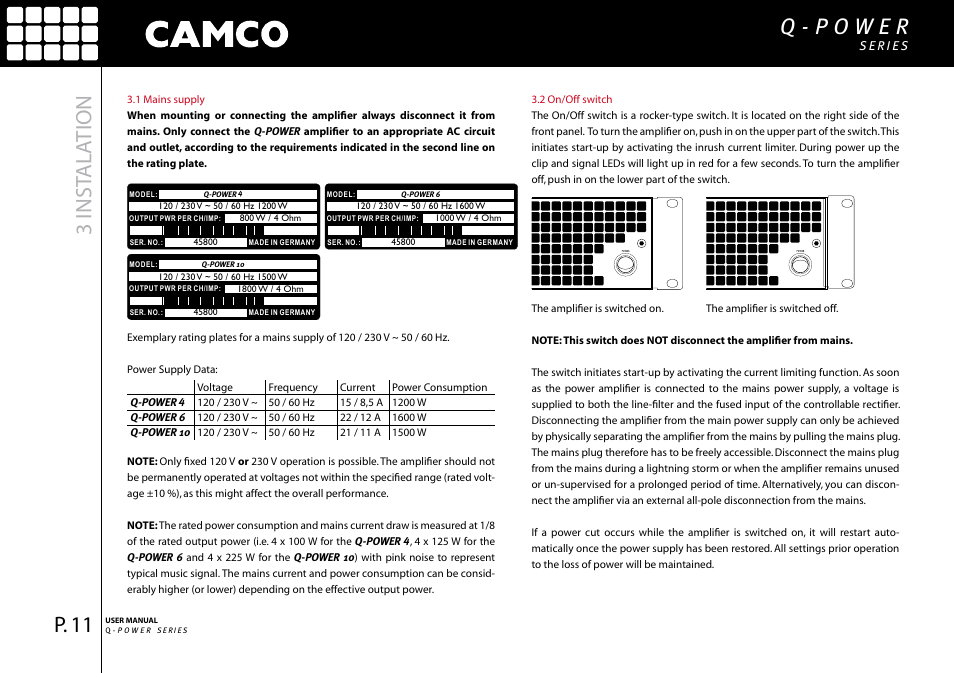 3 inst al ation | Camco Q-Power User Manual | Page 12 / 34