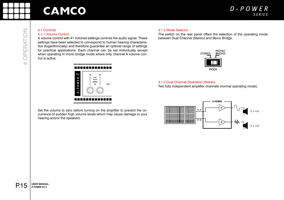 P.15, 4 opera tion | Camco D-Power 1 User Manual | Page 16 / 32