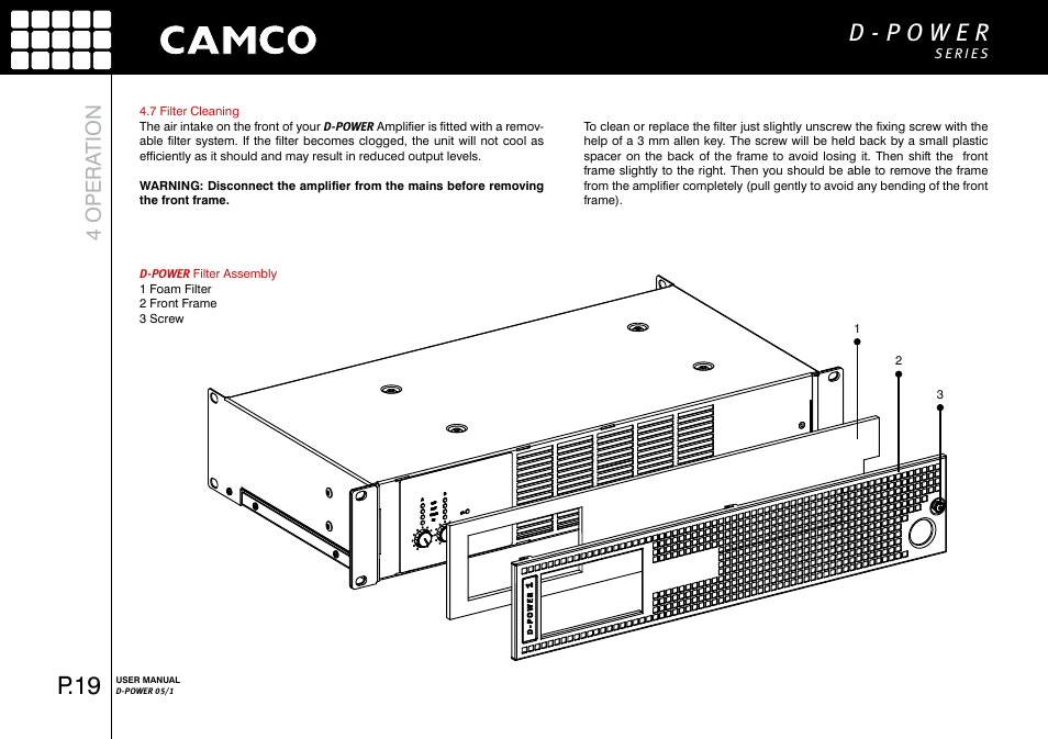 P.19, 4 opera tion | Camco D-Power 1 User Manual | Page 20 / 32