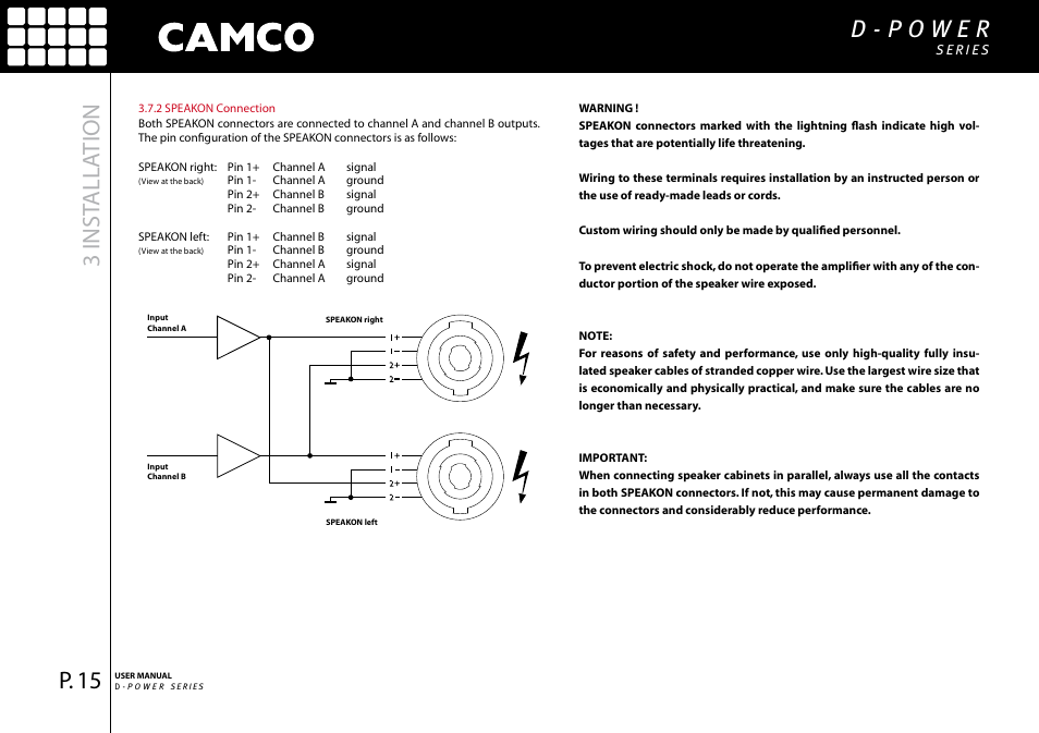 3 inst all ation | Camco D-Power 4 User Manual | Page 16 / 36