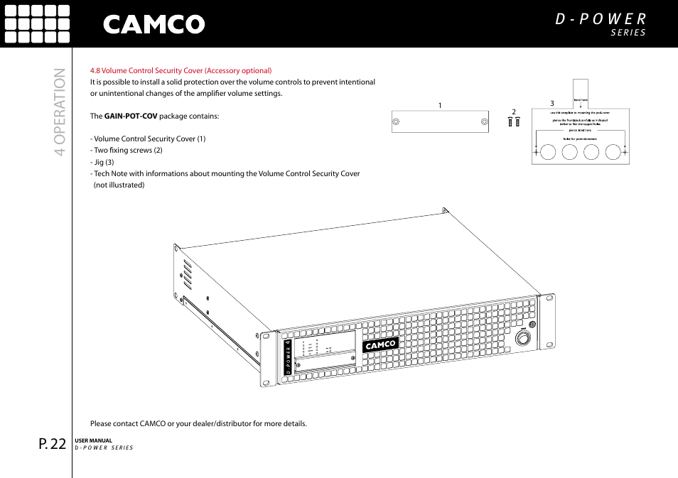 4 oper ation | Camco D-Power 4 User Manual | Page 23 / 36