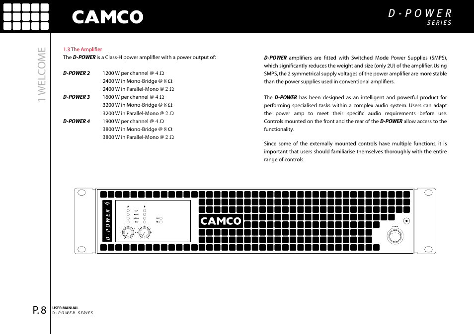 Wel c ome | Camco D-Power 4 User Manual | Page 9 / 36