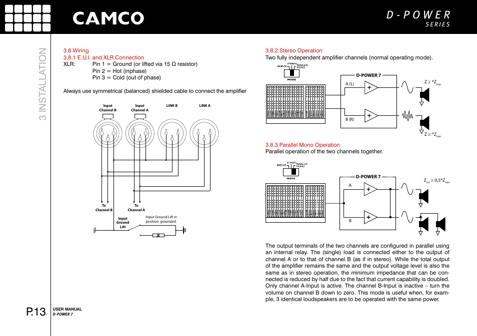 P.13, 3 inst alla tion | Camco D-Power 7 User Manual | Page 14 / 36