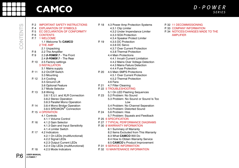 Camco D-Power 7 User Manual | Page 7 / 36