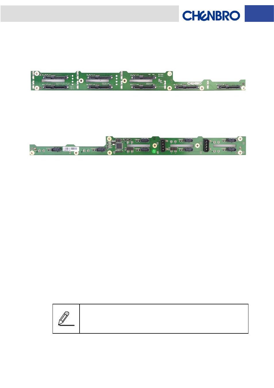 Backplane layout | Chenbro RM13108 3Gb/s 8-port 2.5 SATA/SAS Backplane (80H103131-003) - Manual User Manual | Page 6 / 7