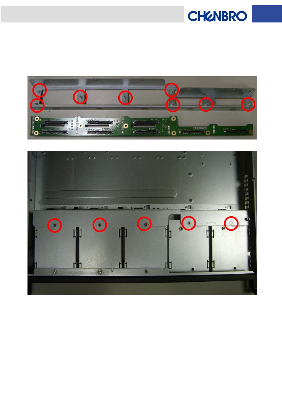 Backplane assembly | Chenbro RM13108 3Gb/s 8-port 2.5 SATA/SAS Backplane (80H103131-003) - Manual User Manual | Page 7 / 7