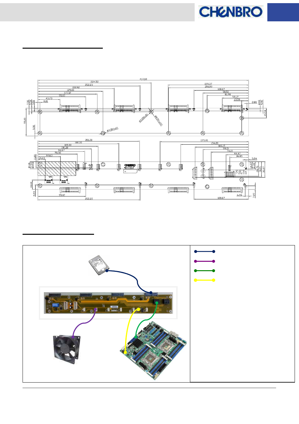 Backplane assembly, Backplane wiring | Chenbro RM13604 6Gb/s 4-port 3.5 SATA/SAS Backplane (80H10313601A0), Rev. A0 - Manual User Manual | Page 10 / 11