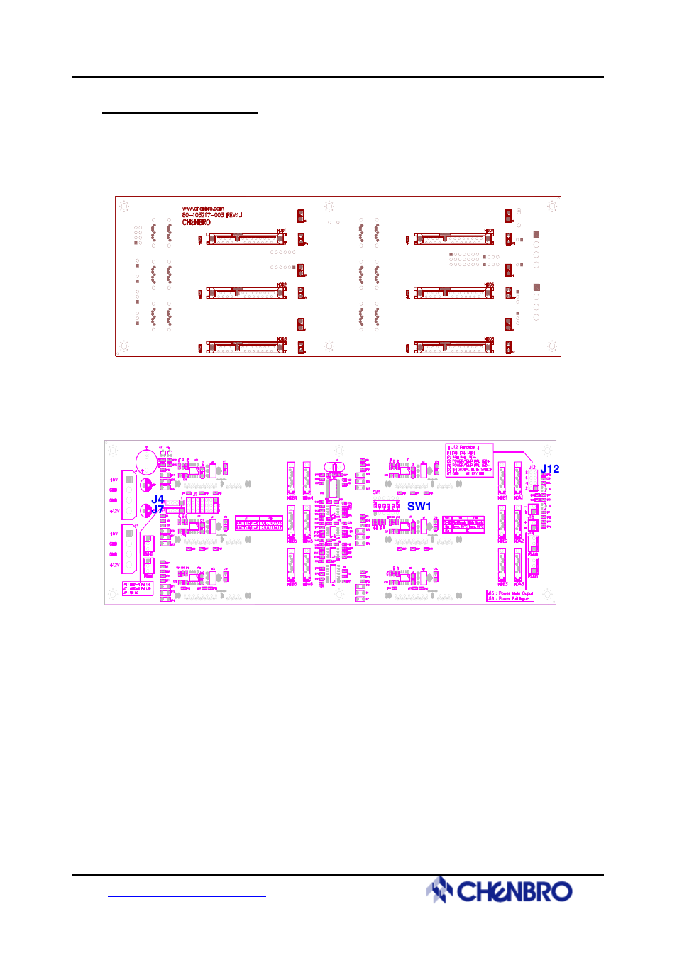 Backplane layout | Chenbro RM21706 3Gb/s 6-port 3.5 SATA/SAS Backplane(80H103217-004) - Manual User Manual | Page 3 / 6