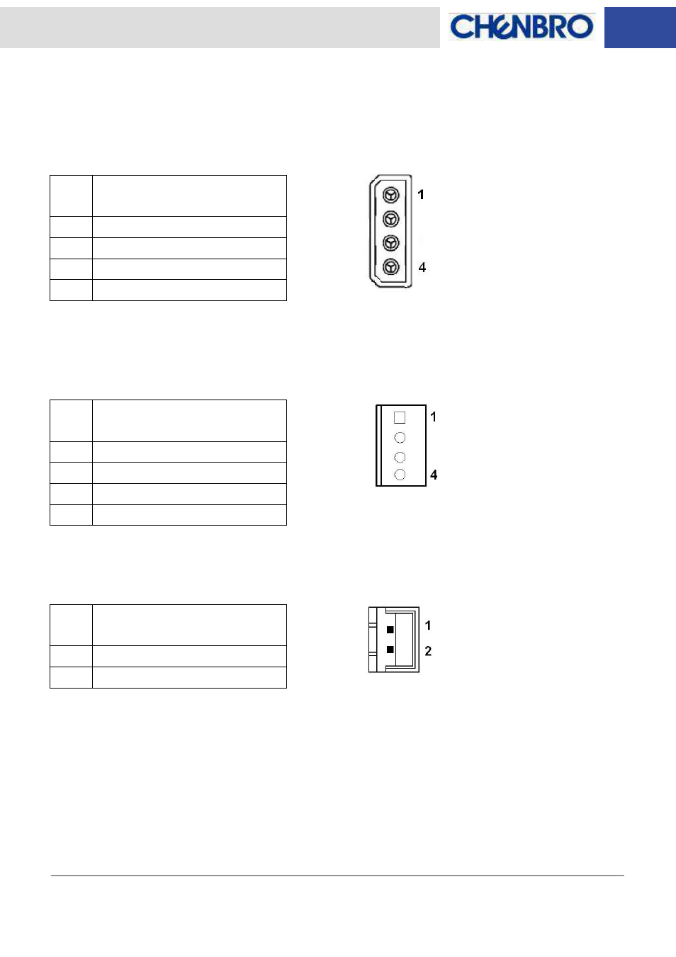 Backplane connectors | Chenbro RM23612 6Gb/s 12-port 3.5 mini-SAS Backplane (80H10323602A1), Rev. A1 - Manual User Manual | Page 8 / 13