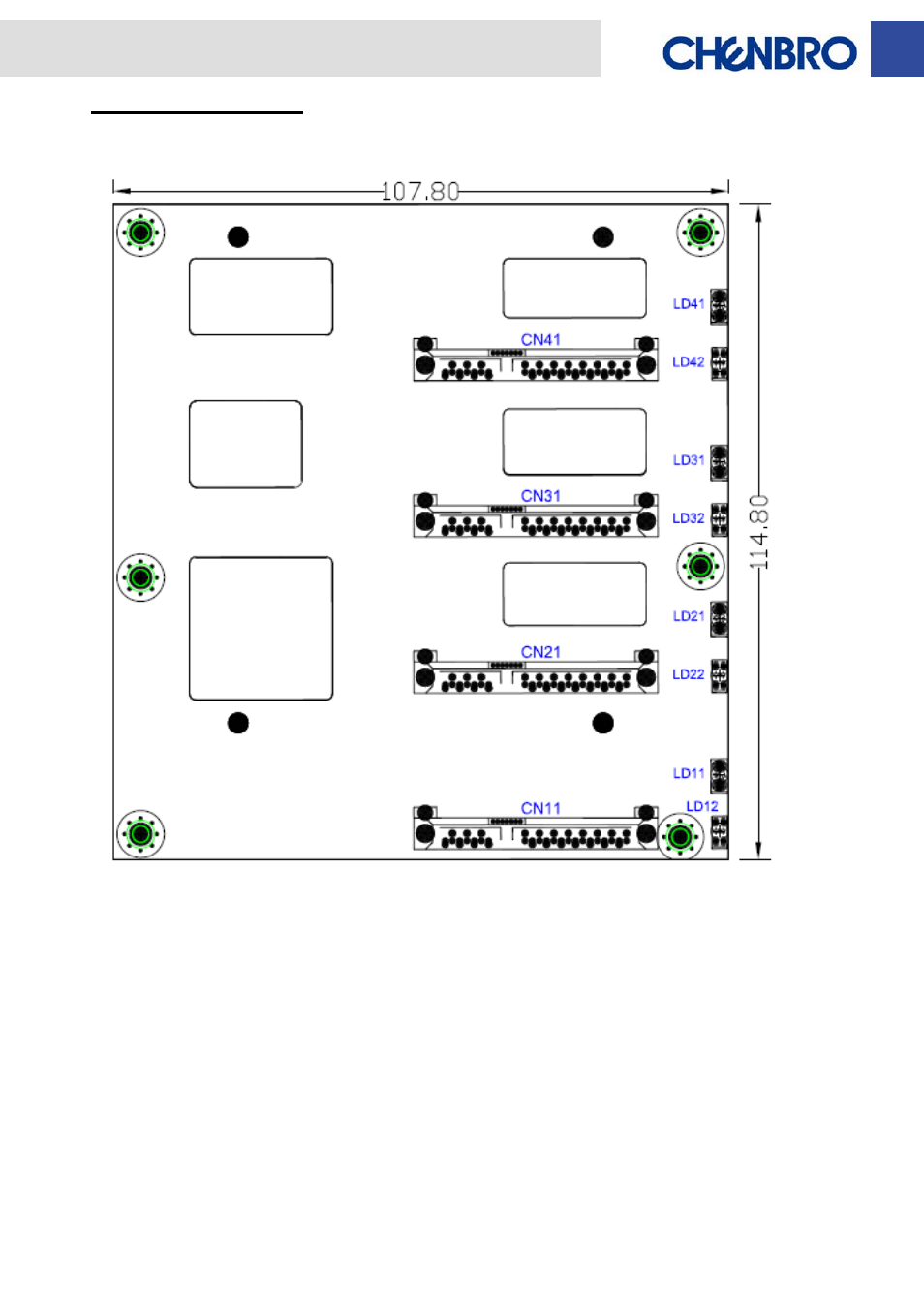 Backplane layout | Chenbro RM31408 6Gb/s 4-port 3.5 SATA/SAS Backplane(80H10331405A0) - Manual User Manual | Page 7 / 11