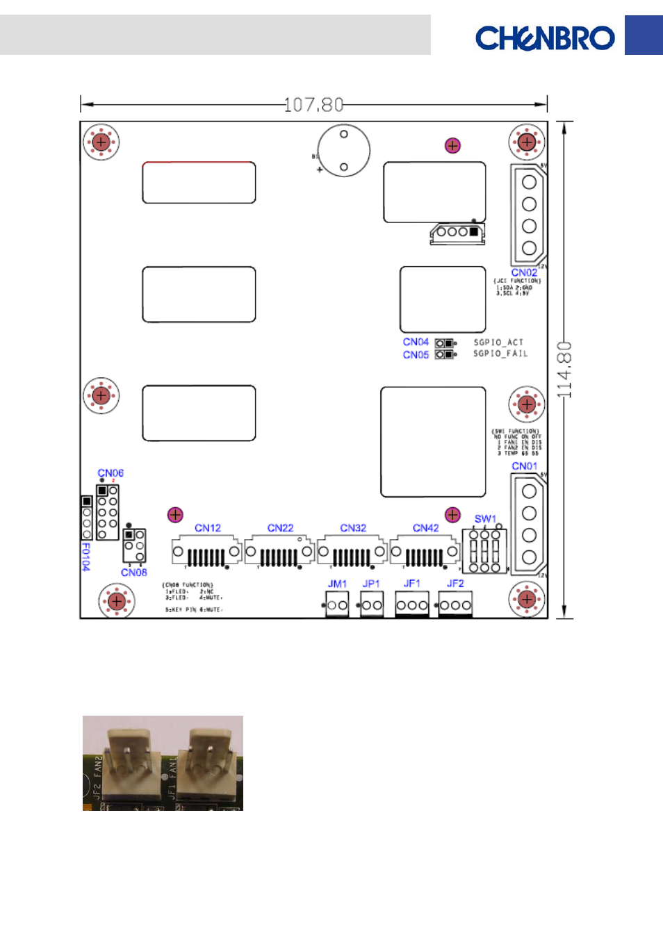 Chenbro RM31408 6Gb/s 4-port 3.5 SATA/SAS Backplane(80H10331405A0) - Manual User Manual | Page 8 / 11