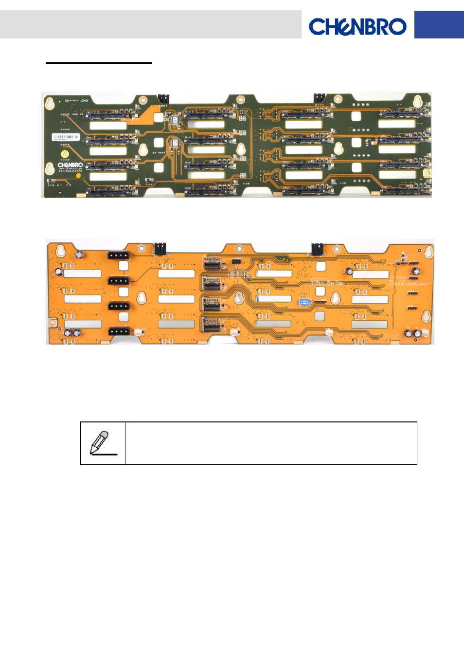Backplane layout | Chenbro RM31616 6Gb/s 16-port 3.5 mini-SAS Backplane(80H10331604A0) - Manual User Manual | Page 6 / 12