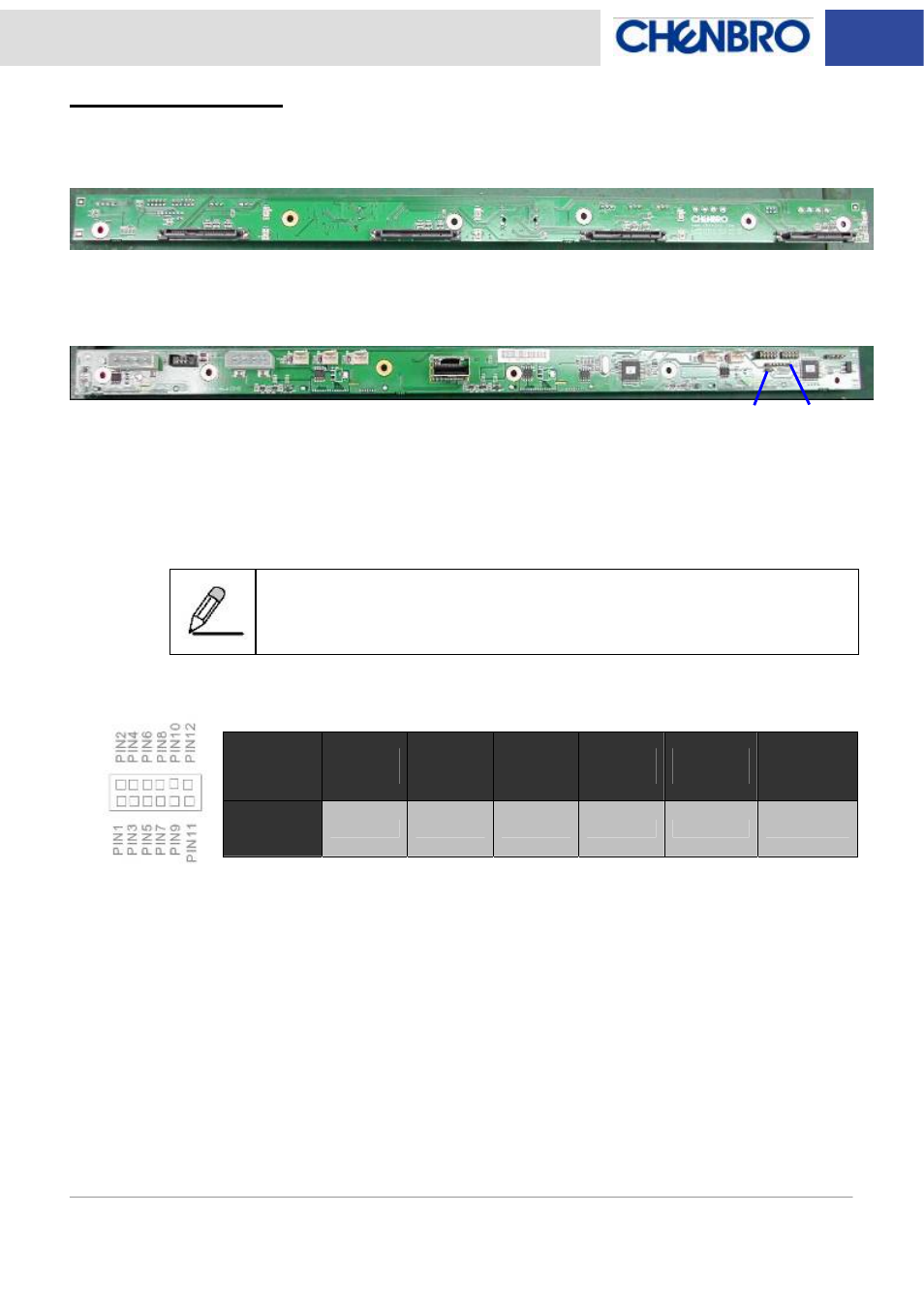 Backplane layout, Backplane connectors | Chenbro RM51424 3Gb/s 4-port 3.5 mini-SAS backplane (80H103215-013) Rev. A1 - Manual User Manual | Page 6 / 21