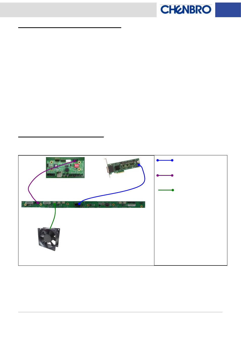 Backplane and led board wiring, Chassis assembly example | Chenbro RM51424 3Gb/s 4-port 3.5 mini-SAS Backplane(80H103215-013) Rev. A0 - Manual User Manual | Page 16 / 20
