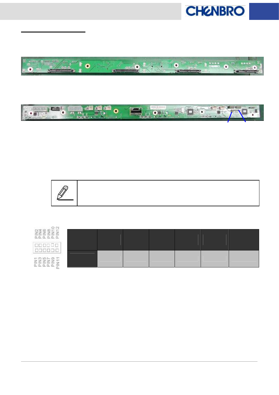 Backplane layout, Backplane connectors | Chenbro RM51424 3Gb/s 4-port 3.5 mini-SAS Backplane(80H103215-013) Rev. A0 - Manual User Manual | Page 6 / 20
