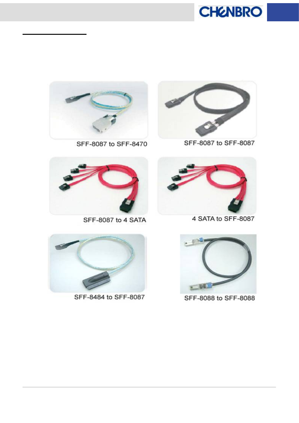 Mini-sas cables | Chenbro RM91250 3Gb/s 4-port 3.5 mini-SAS Backplane(80H10321513C0) Rev.C0  - Manual User Manual | Page 15 / 21