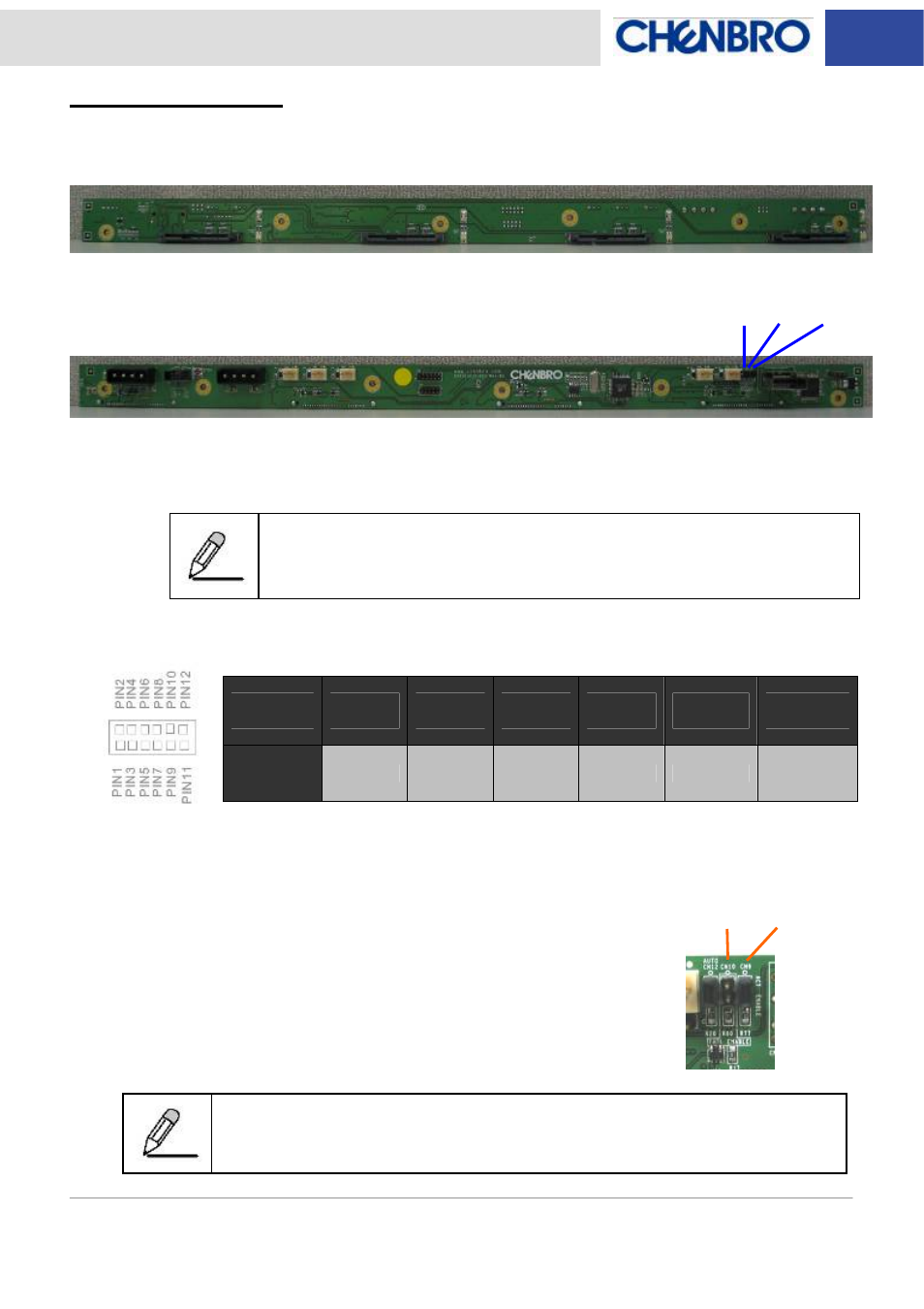 Backplane layout, Backplane connectors | Chenbro RM51424 3Gb/s 4-port 3.5 mini-SAS Backplane(80H103215-013) Rev. B0 - Manual User Manual | Page 6 / 21