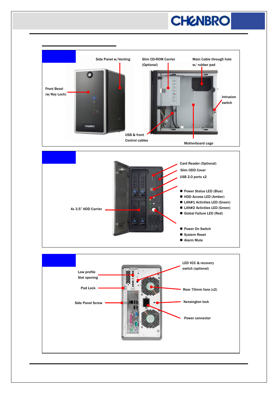Opening the chassis | Chenbro ES34169 - Installation User Manual | Page 6 / 17