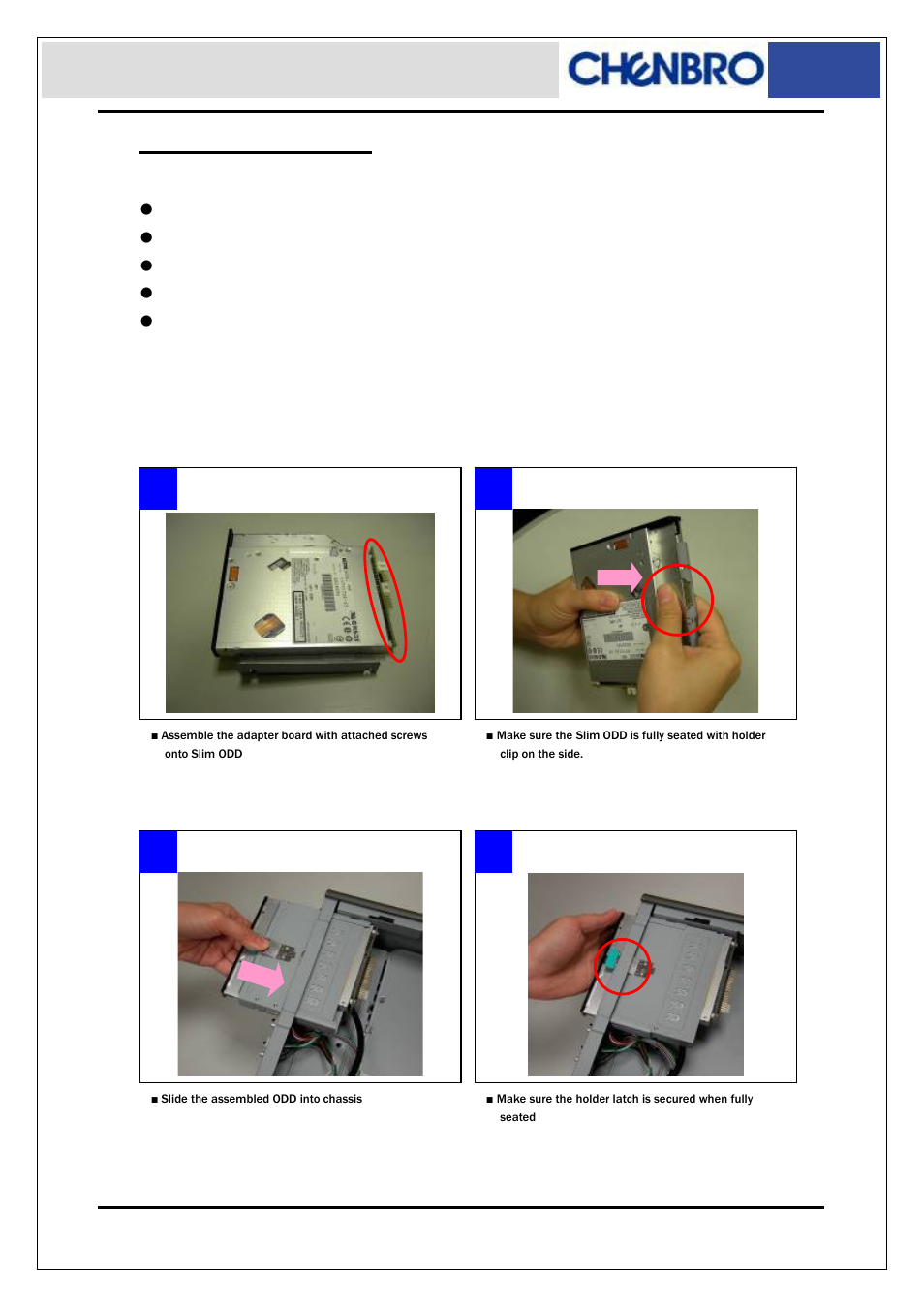 Devices installation | Chenbro ES34169 - Installation User Manual | Page 9 / 17