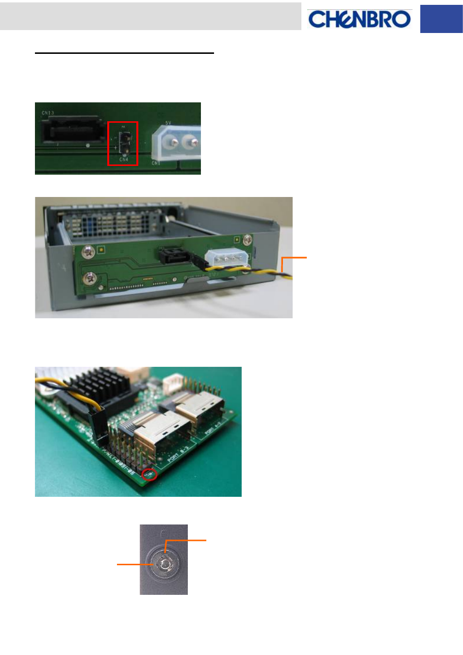 Connector & switch definition, Hdd failure signal connector, Key lock | Chenbro SK31101 Installation Guide with 3Gb/s SATA/SAS Backplane - Manual User Manual | Page 10 / 12