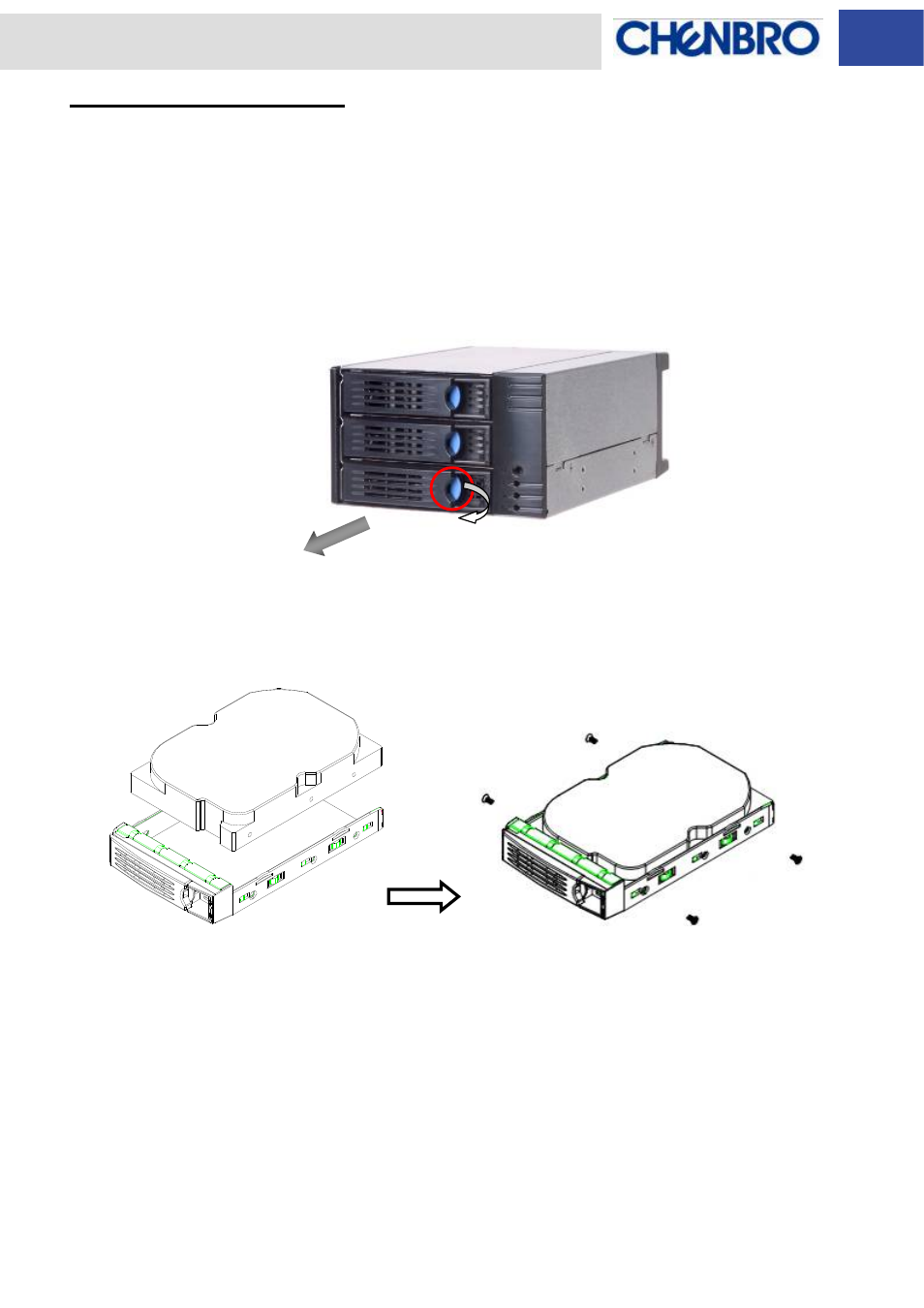 Installation procedures, Hot-swap hdd assembly | Chenbro SK32303 Installation Guide with 3Gb/s SATA/SAS Backplane - Manual User Manual | Page 15 / 17