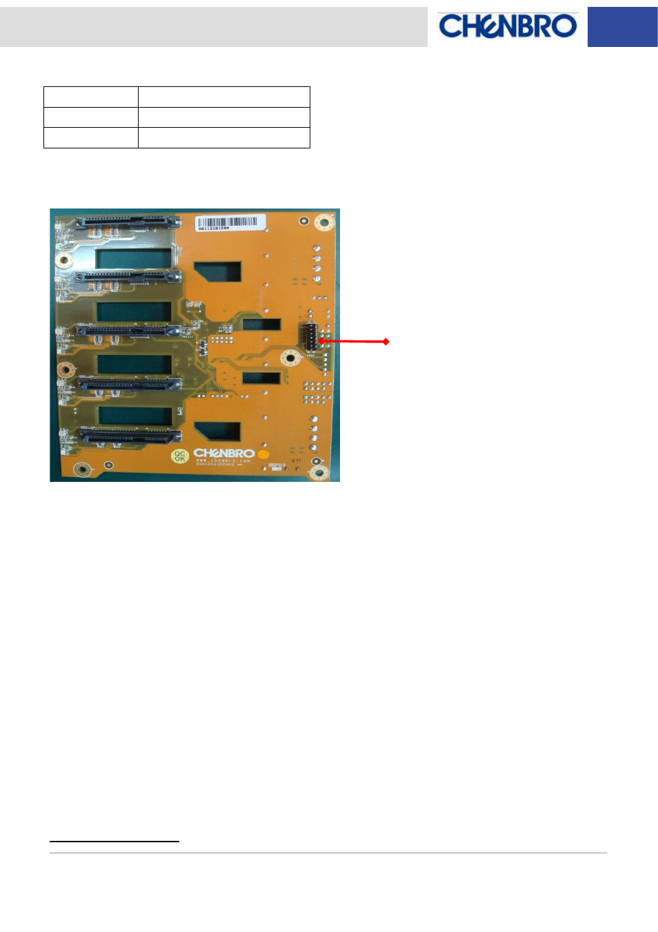 Backplane wiring | Chenbro SK33502 6Gb/s 5-port 3.5 SATA/SAS Backplane for SK33502 - Manual User Manual | Page 9 / 10