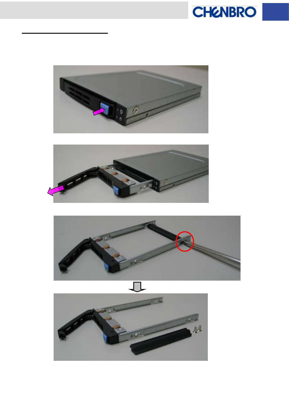 Installation procedures, Hot-swap hdd assembly | Chenbro SK51101 Installation Guide with 3Gb/s SATA Backplane - Manual User Manual | Page 11 / 12