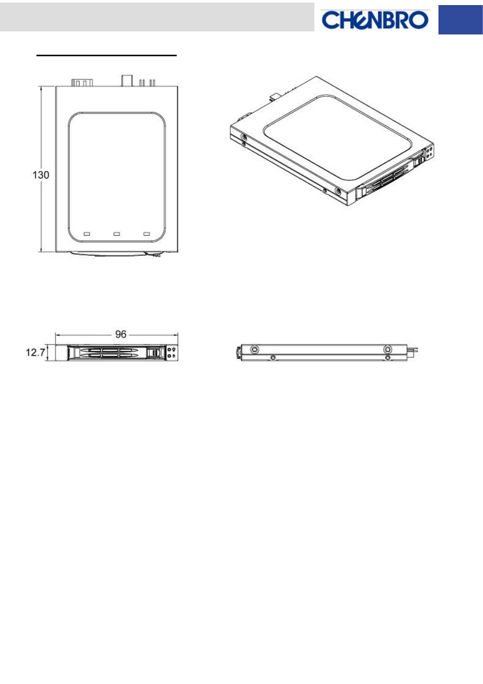 Mechanical dimension units: mm | Chenbro SK51101 Installation Guide with 3Gb/s SATA Backplane - Manual User Manual | Page 8 / 12