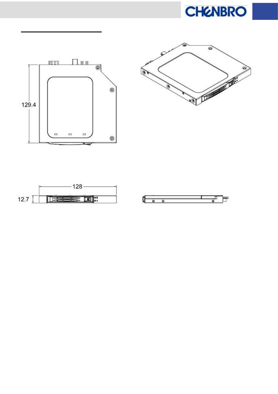 Mechanical dimension units: mm | Chenbro SK51201 Installation Guide with 3Gb/s SATA/SAS Backplane - Manual User Manual | Page 8 / 12