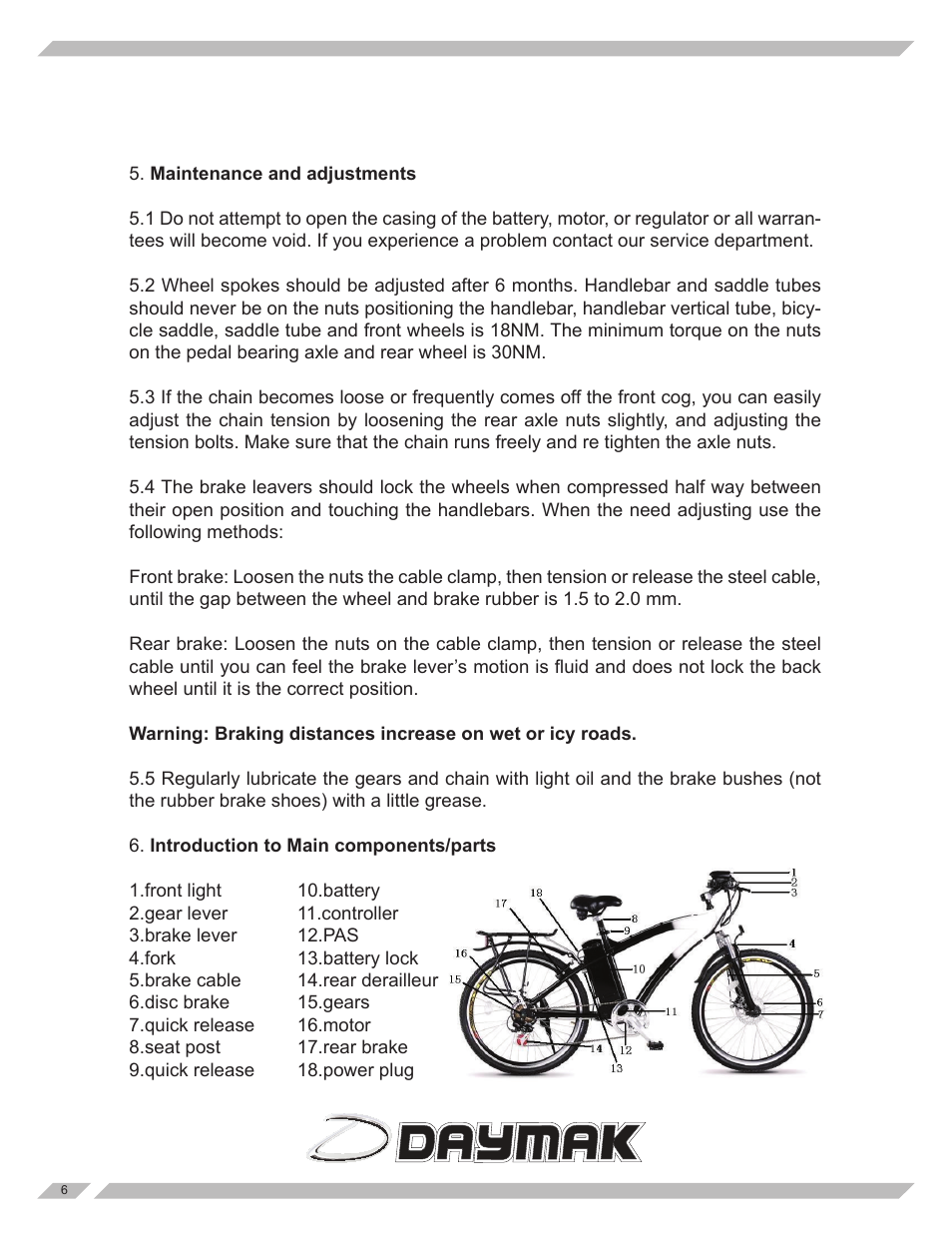 Daymak Vermont 24V User Manual | Page 6 / 8