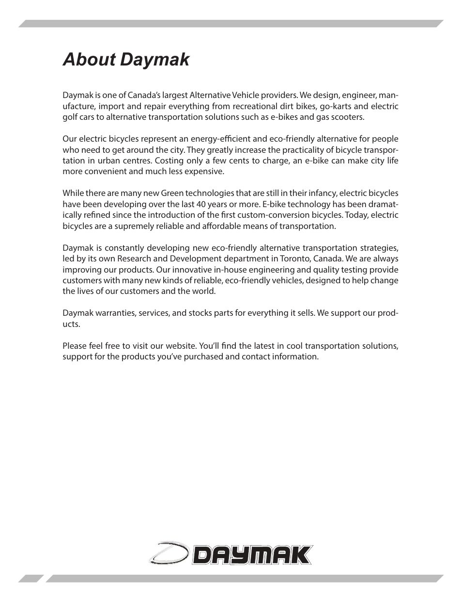 About daymak | Daymak Paris 24V User Manual | Page 2 / 8