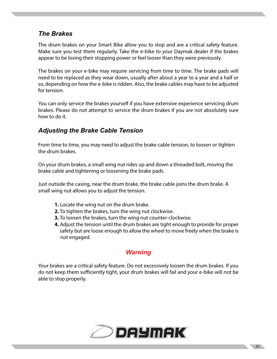 Daymak Rome Lithium User Manual | Page 21 / 27