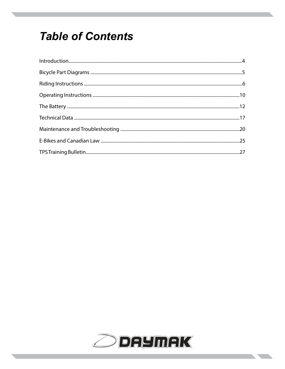 Daymak Rome Lithium User Manual | Page 3 / 27