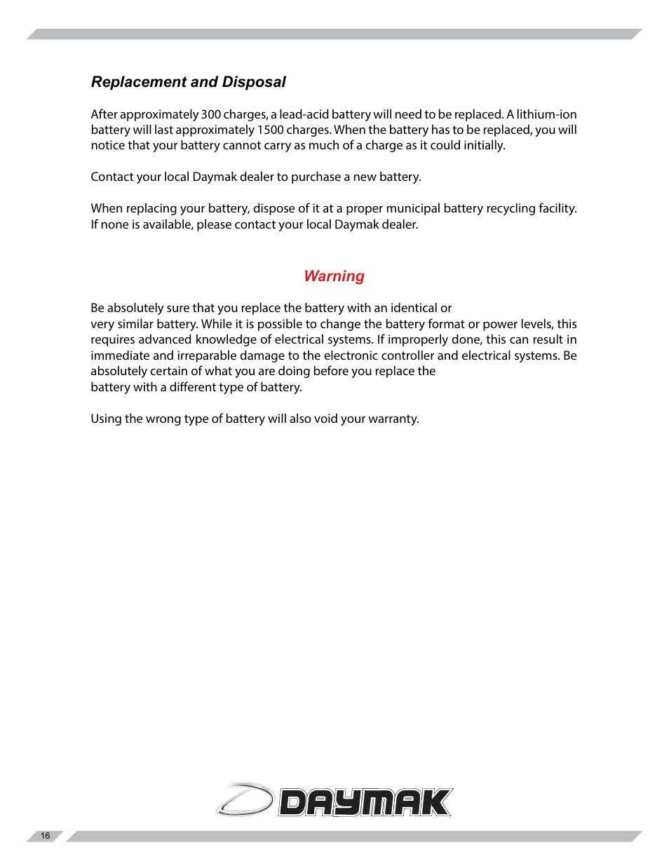 Daymak Amalfi User Manual | Page 16 / 27