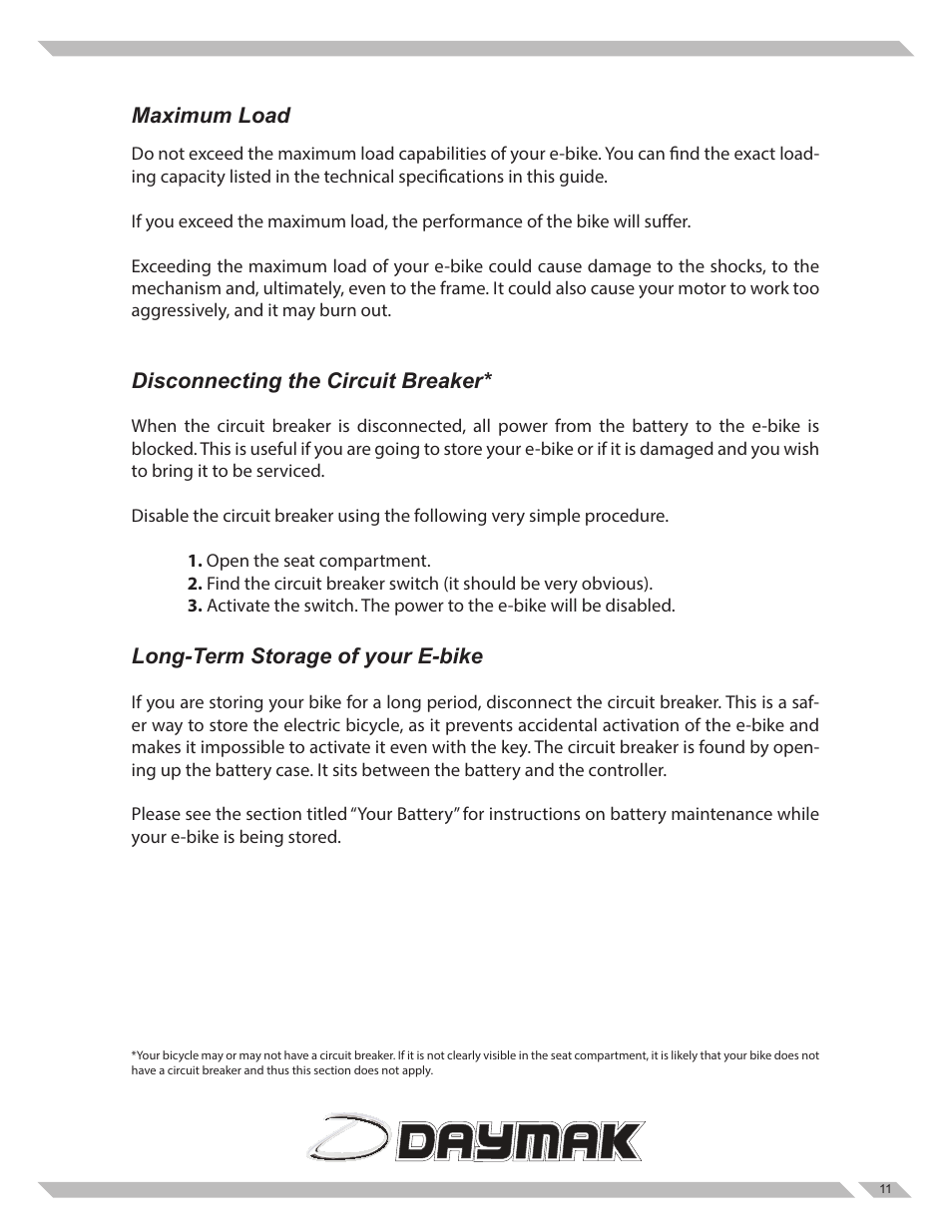 Daymak Daytona User Manual | Page 11 / 27