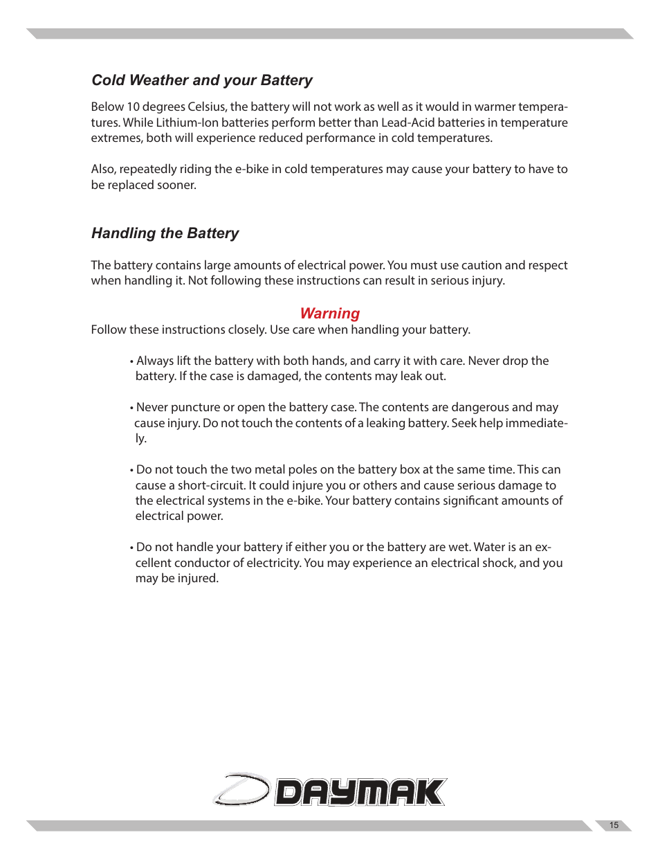 Daymak Daytona User Manual | Page 15 / 27