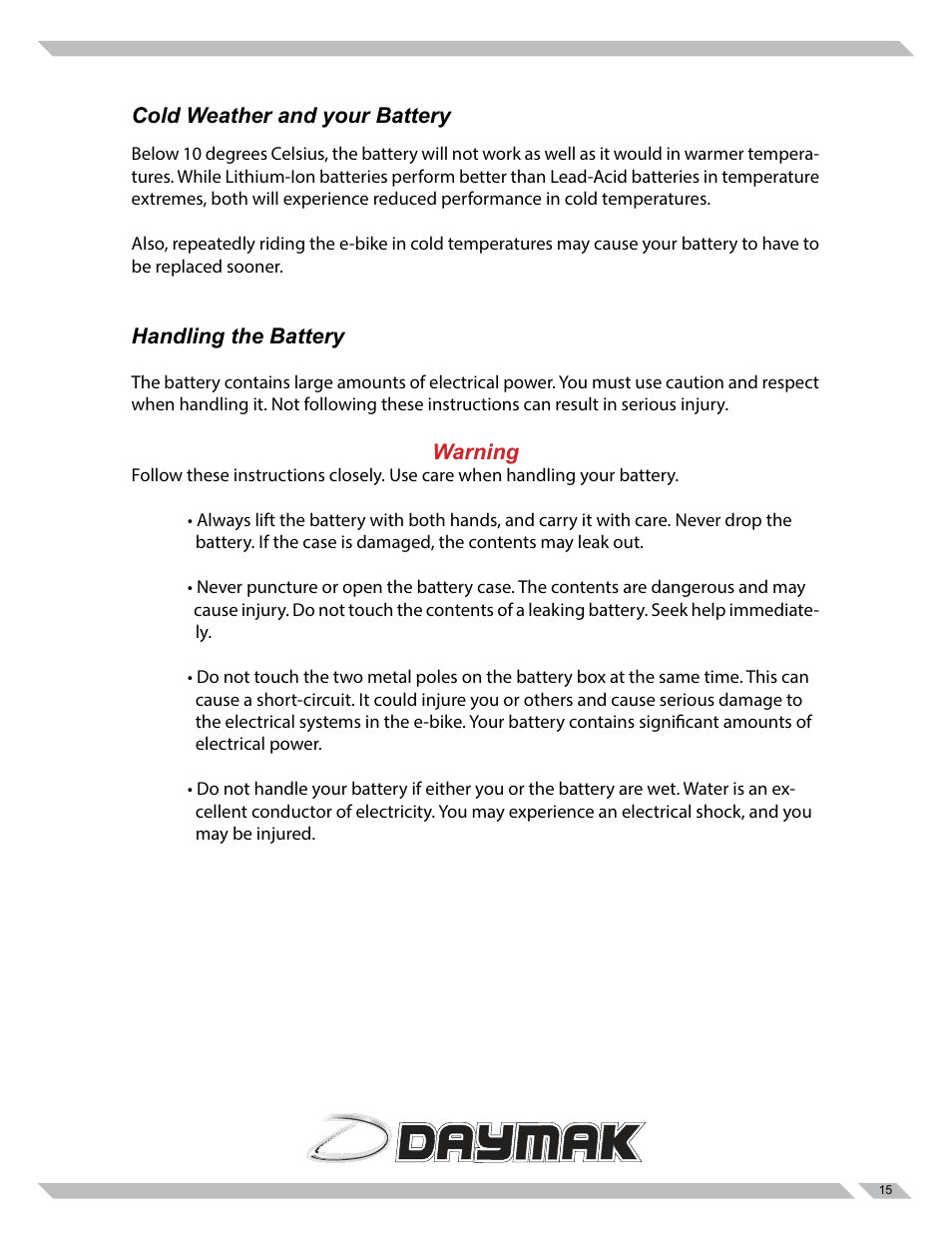 Daymak Amalfi 84V User Manual | Page 15 / 27