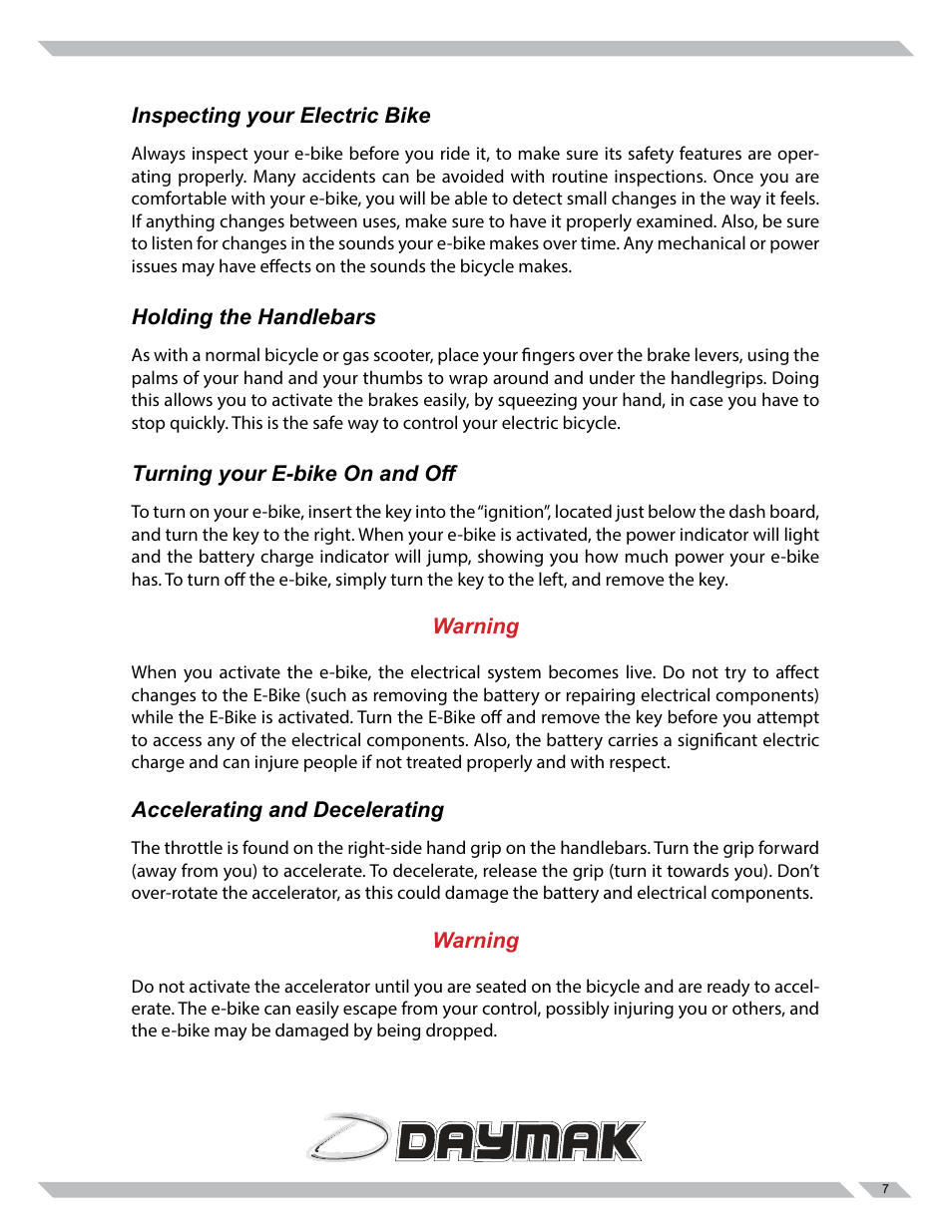 Daymak Amalfi 84V User Manual | Page 7 / 27