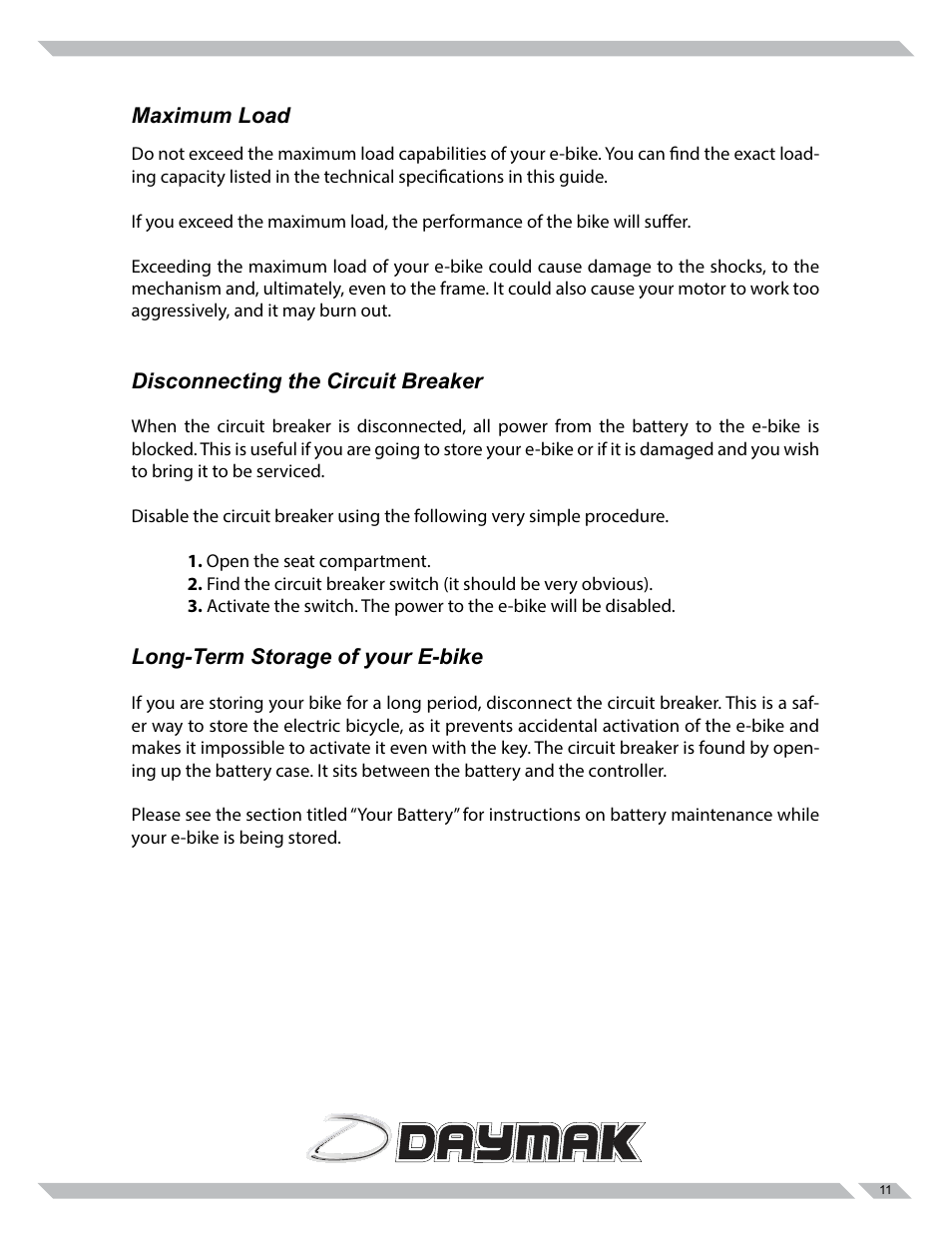 Daymak Austin 48V User Manual | Page 11 / 27
