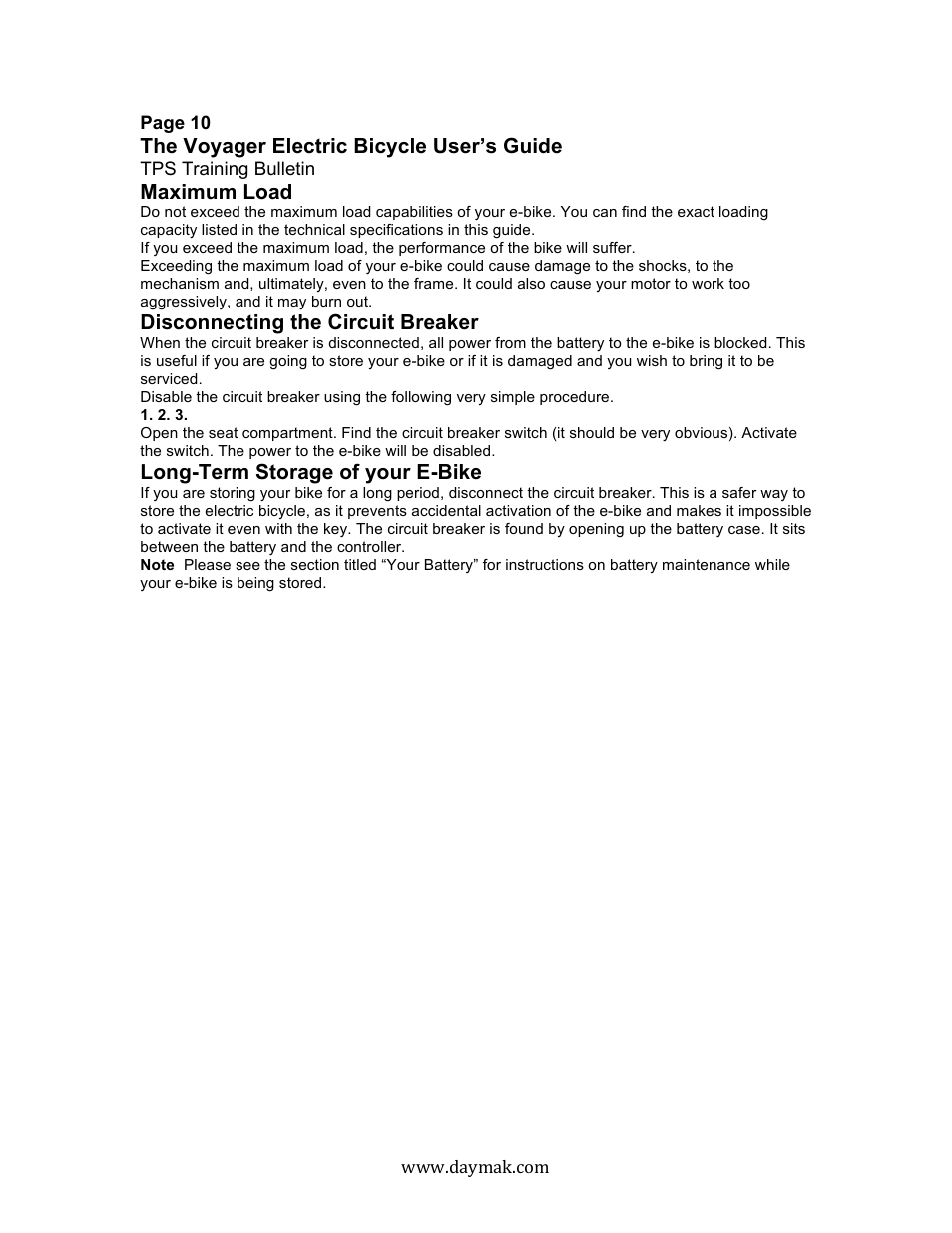Daymak Voyager User Manual | Page 10 / 25