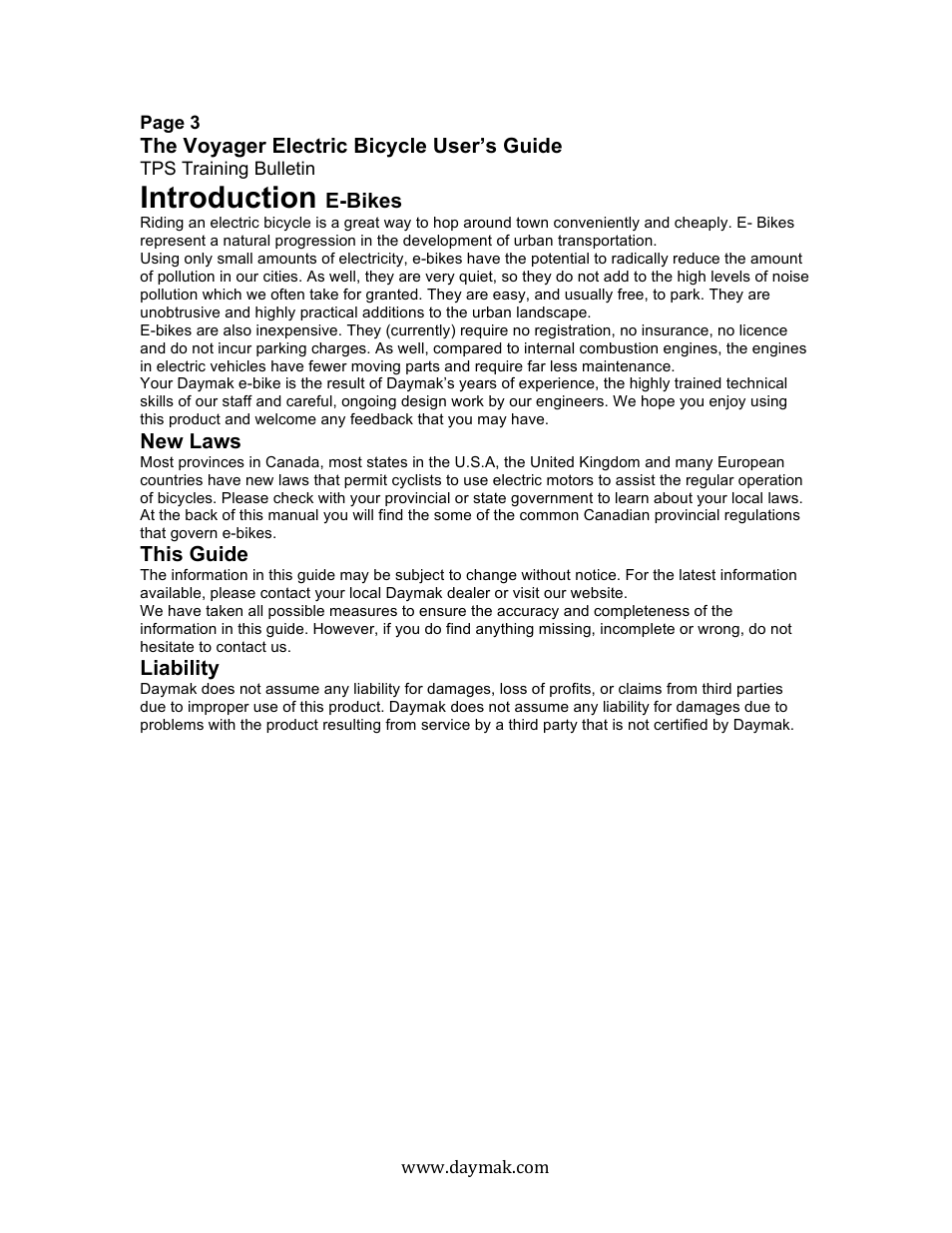 Introduction | Daymak Voyager User Manual | Page 3 / 25