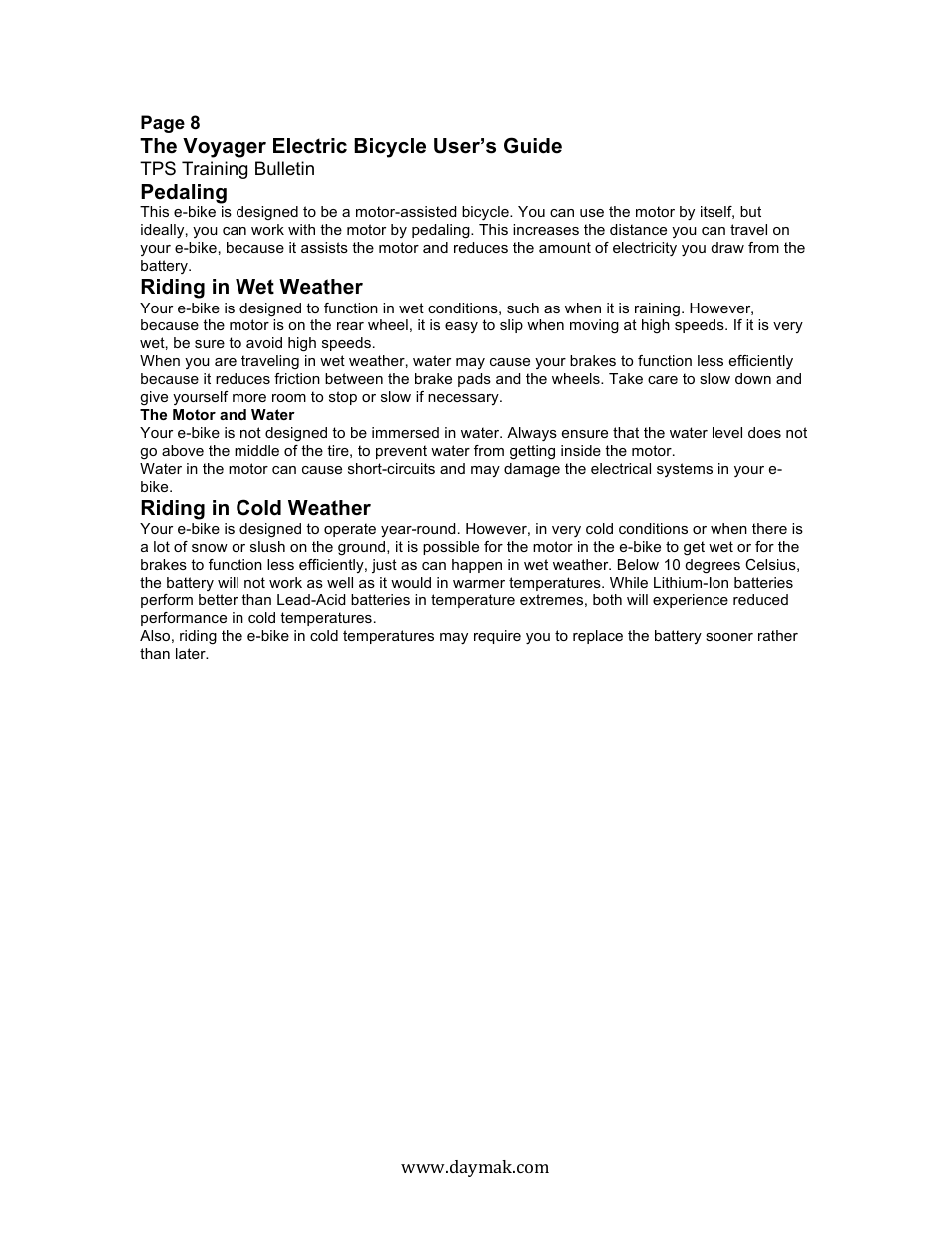 Daymak Voyager User Manual | Page 8 / 25