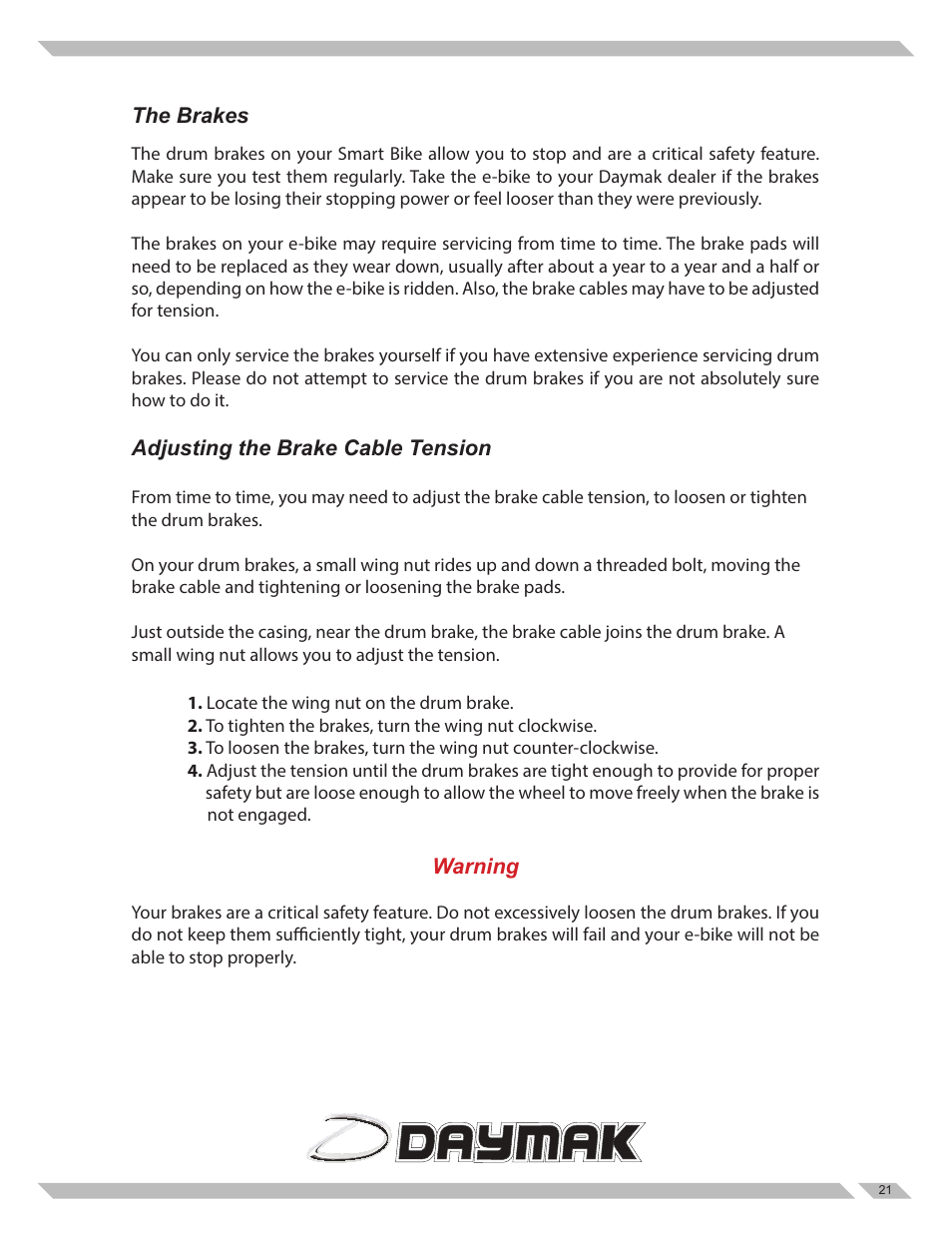 Daymak Tokyo User Manual | Page 21 / 27