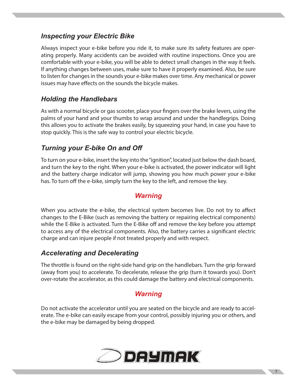Daymak Tokyo User Manual | Page 7 / 27
