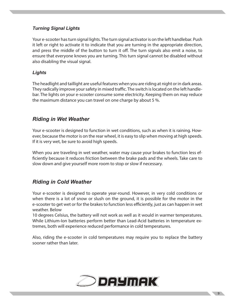 Daymak Boomerbuggy Covered User Manual | Page 9 / 20