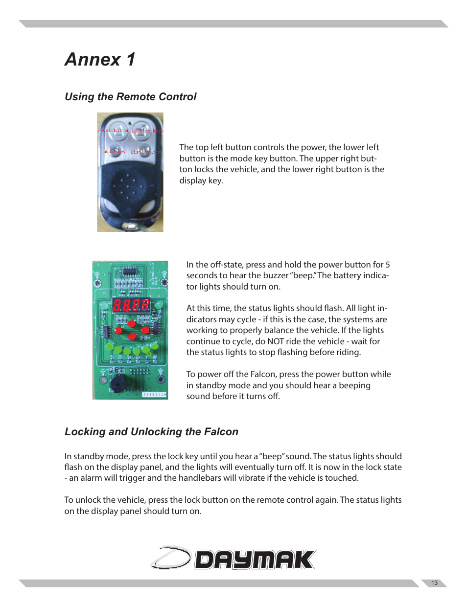Annex 1 | Daymak Boomerbuggy Falcon User Manual | Page 13 / 14