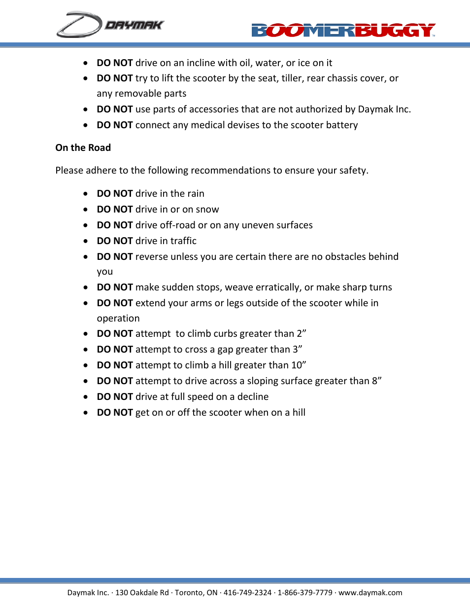 Daymak Boomerbuggy IV User Manual | Page 11 / 22