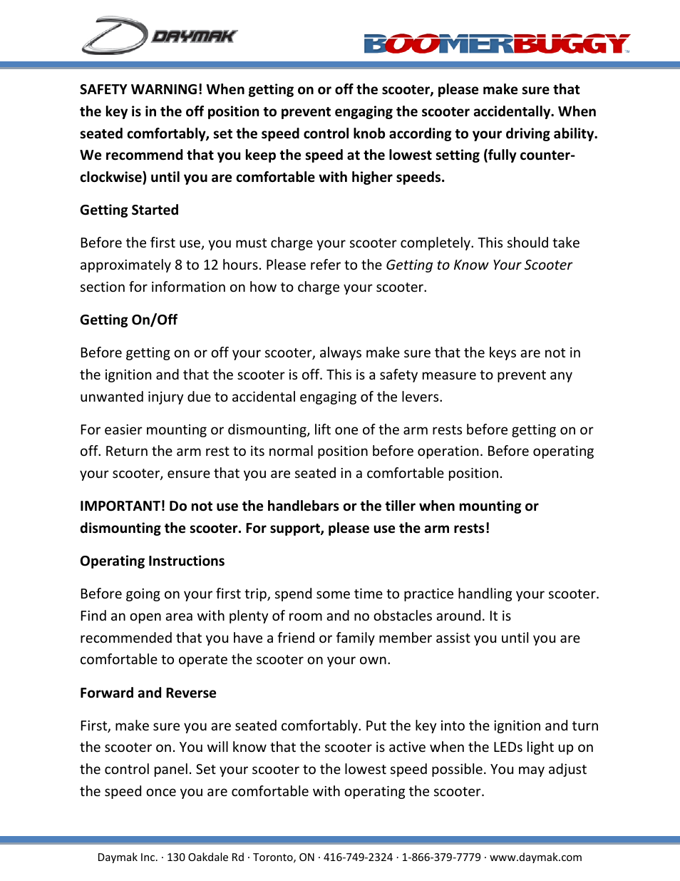 Daymak Boomerbuggy IV User Manual | Page 12 / 22