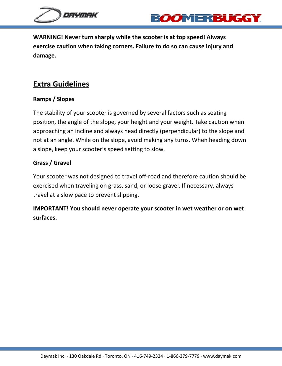Extra guidelines | Daymak Boomerbuggy IV User Manual | Page 14 / 22