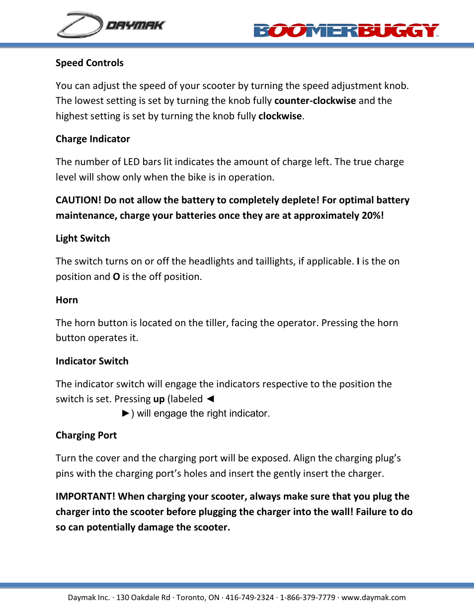 Daymak Boomerbuggy IV User Manual | Page 8 / 22